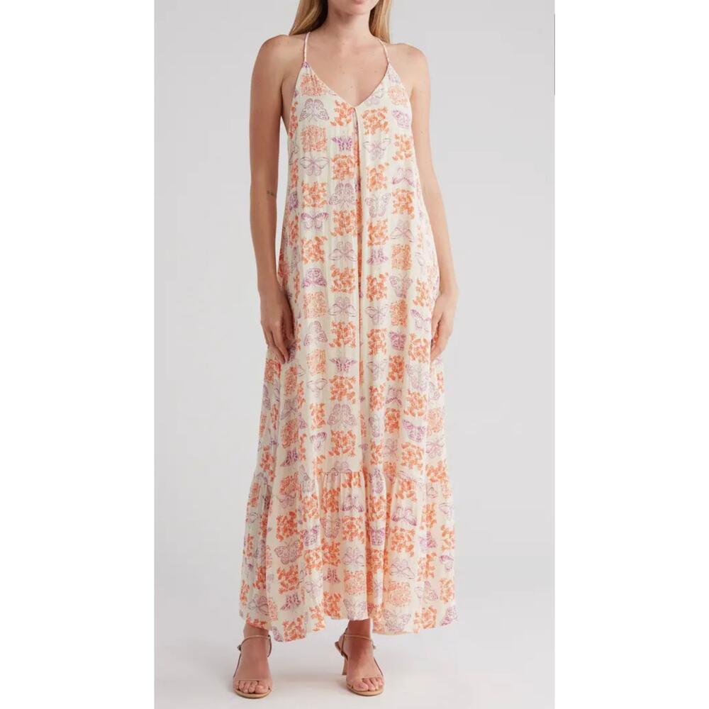FRNCH Anais Butterfly Print Shift Dress Size Womens Small‎